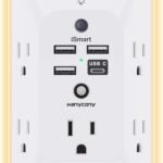 USB surge protector power strip with night light