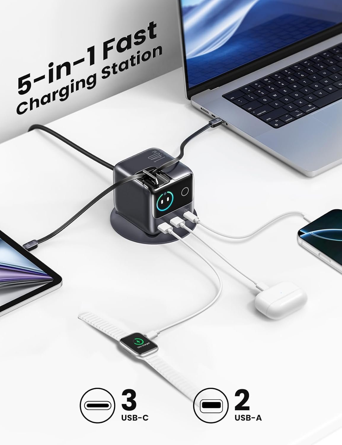 usb c charging station multi port desktop