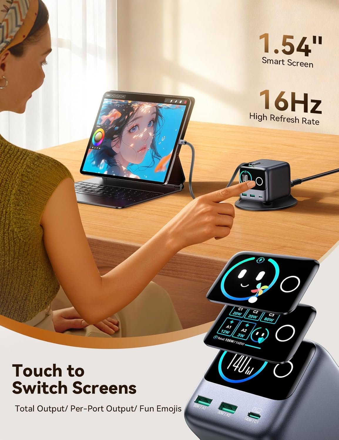 usb c charging station multi port desktop