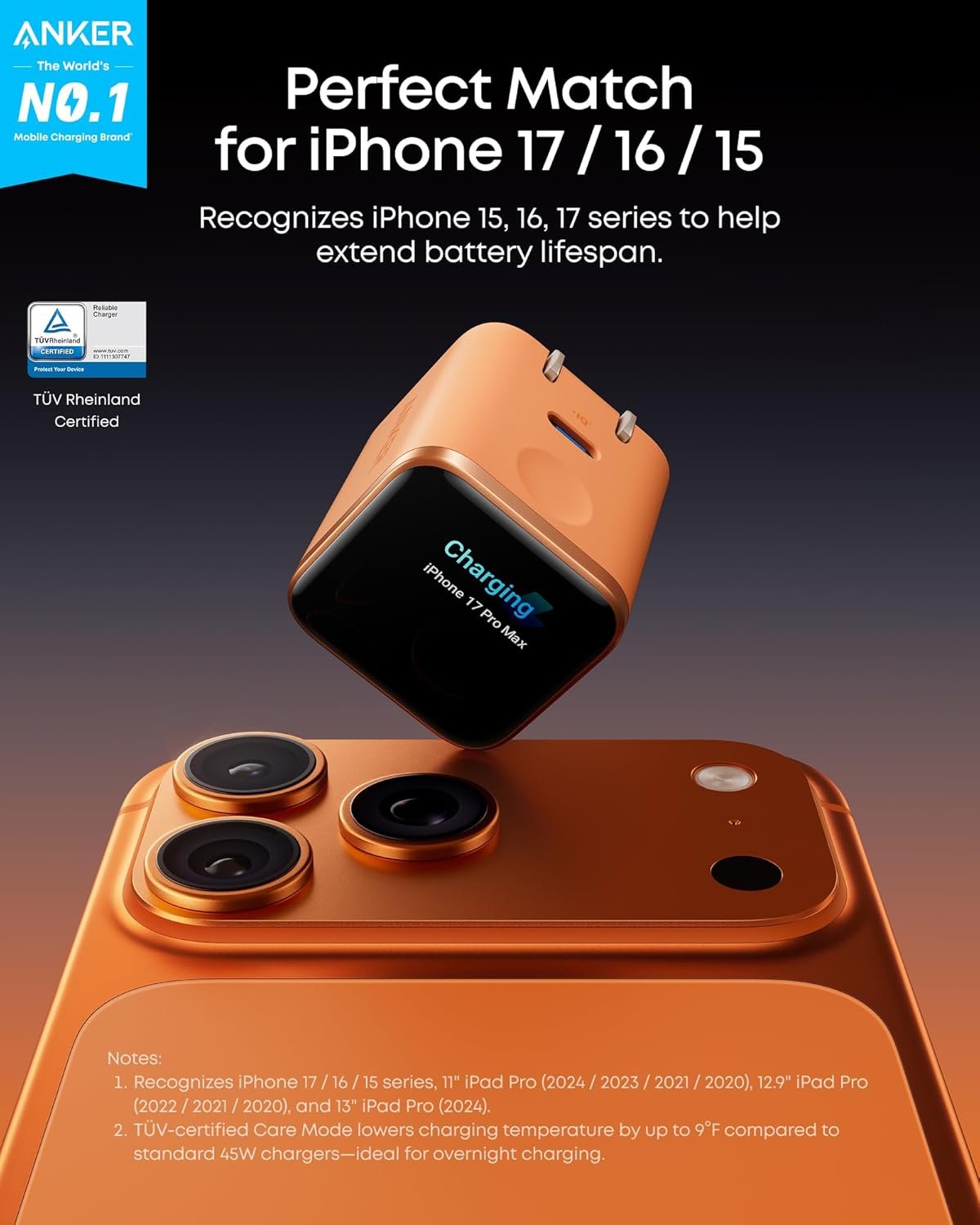 45W USB C wall charger foldable