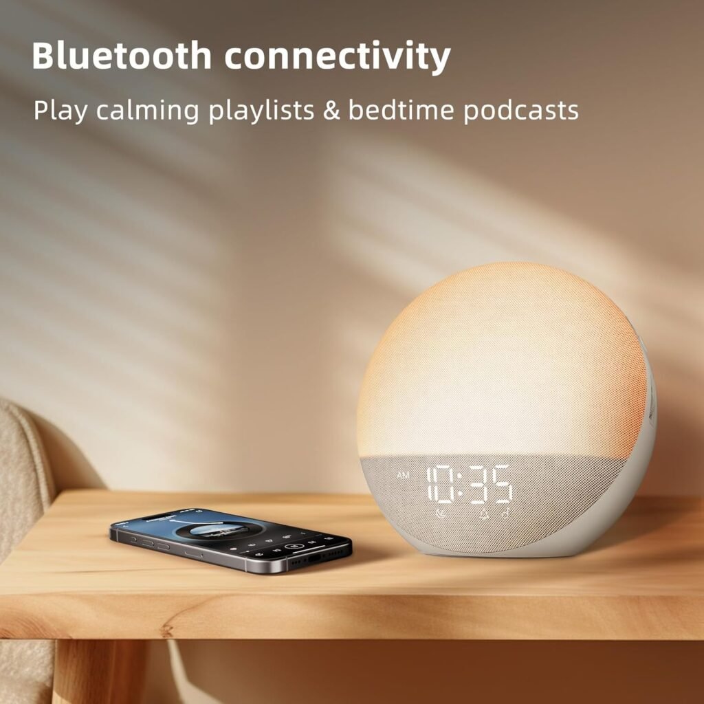 Sunrise Alarm Clock White Noise Increases Cortisol 30% Naturally with 30-Min Gradual Light 3 sunrise alarm clock white noise