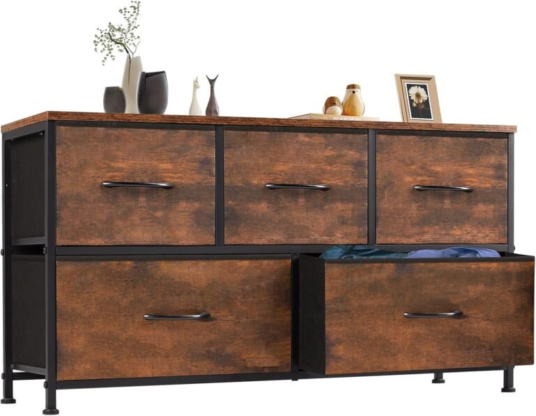 fabric dresser with drawers
