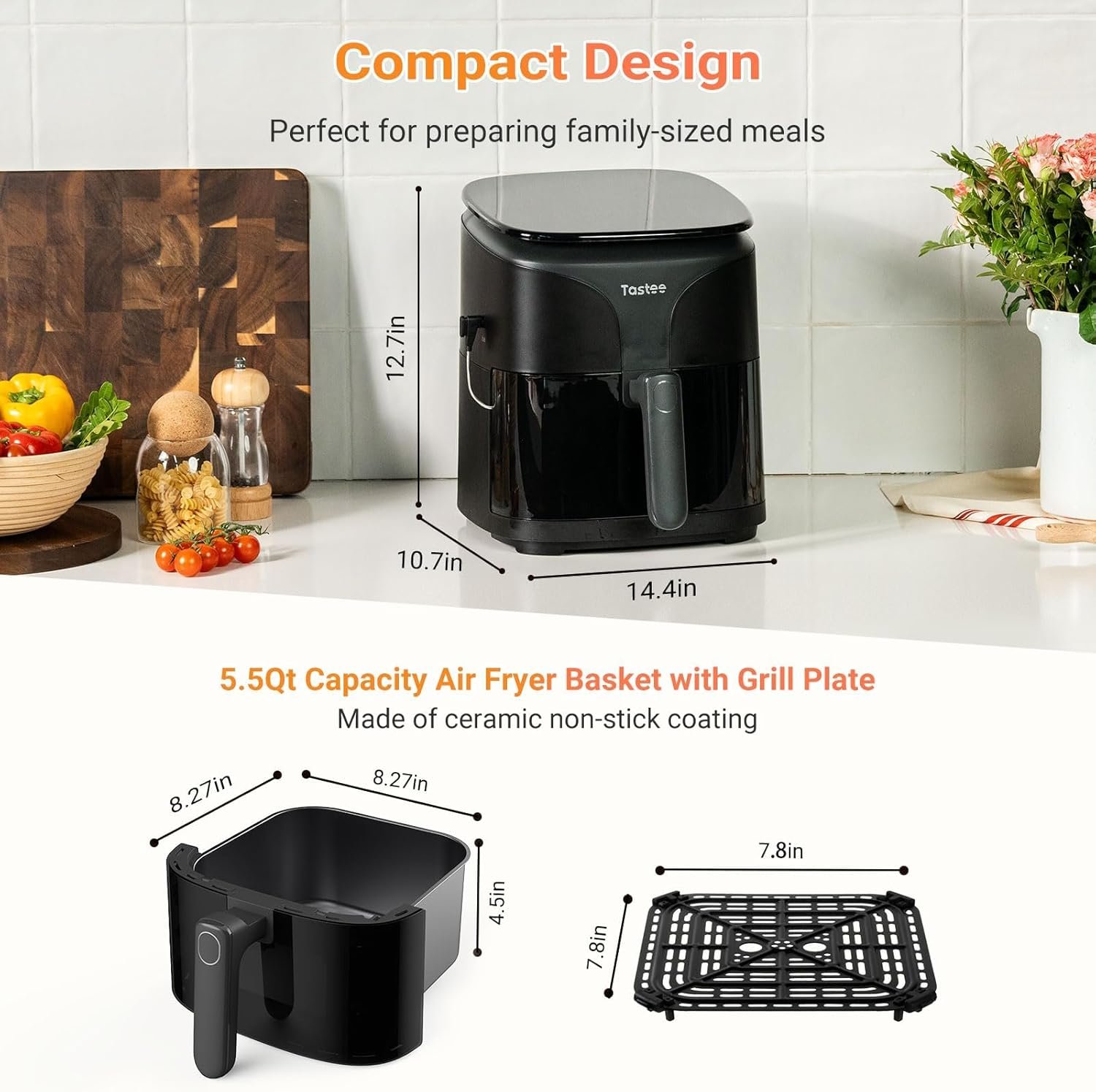 ceramic air fryer smart probe