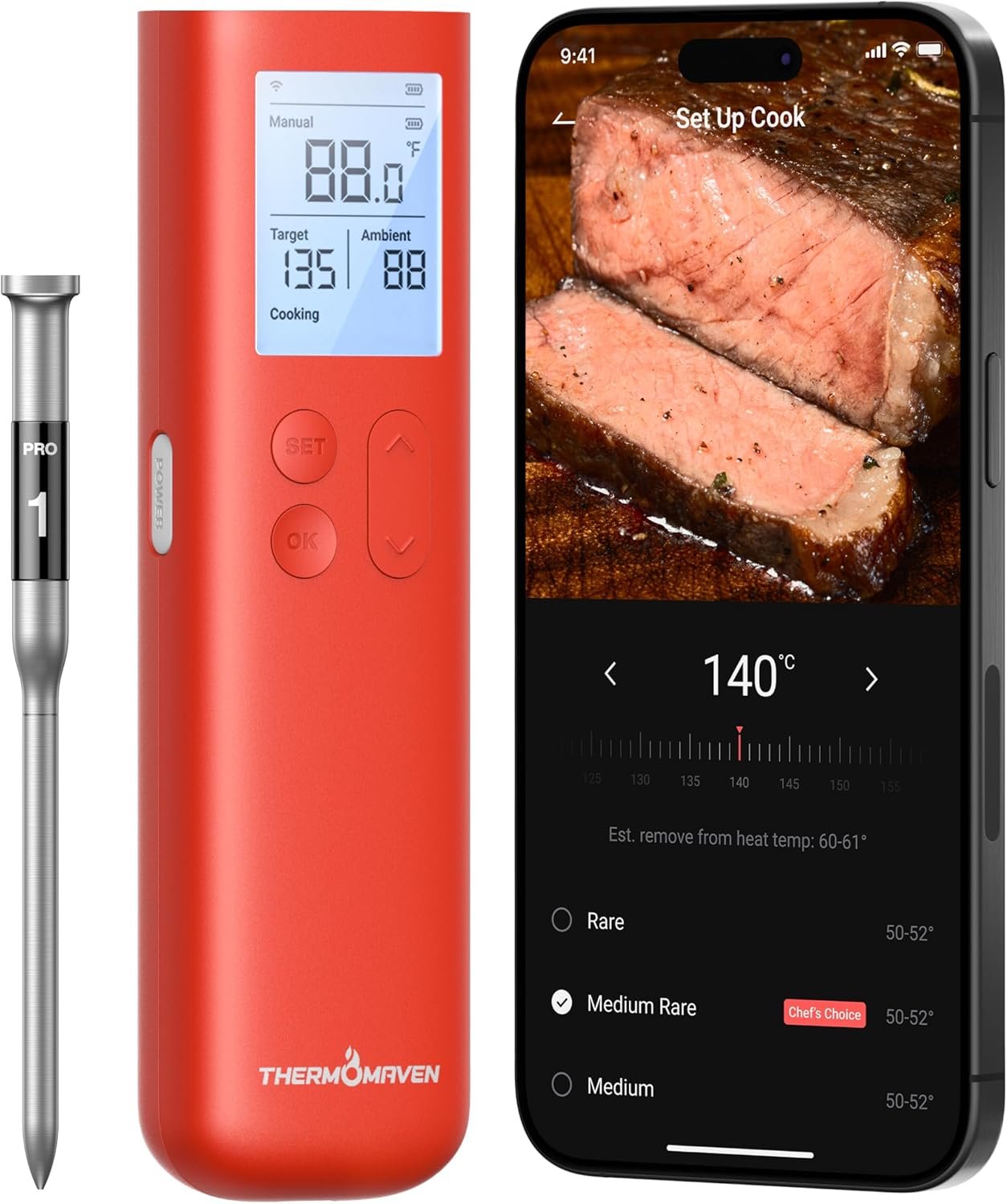 wireless meat thermometer bluetooth