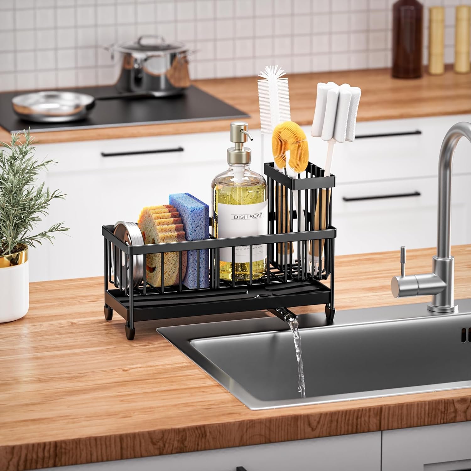 kitchen sink caddy organizer stainless steel