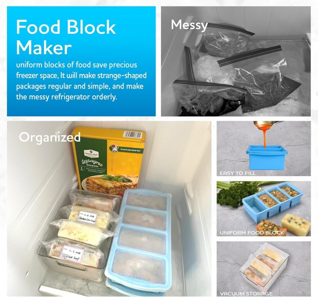 silicone freezer trays 1 cup portions