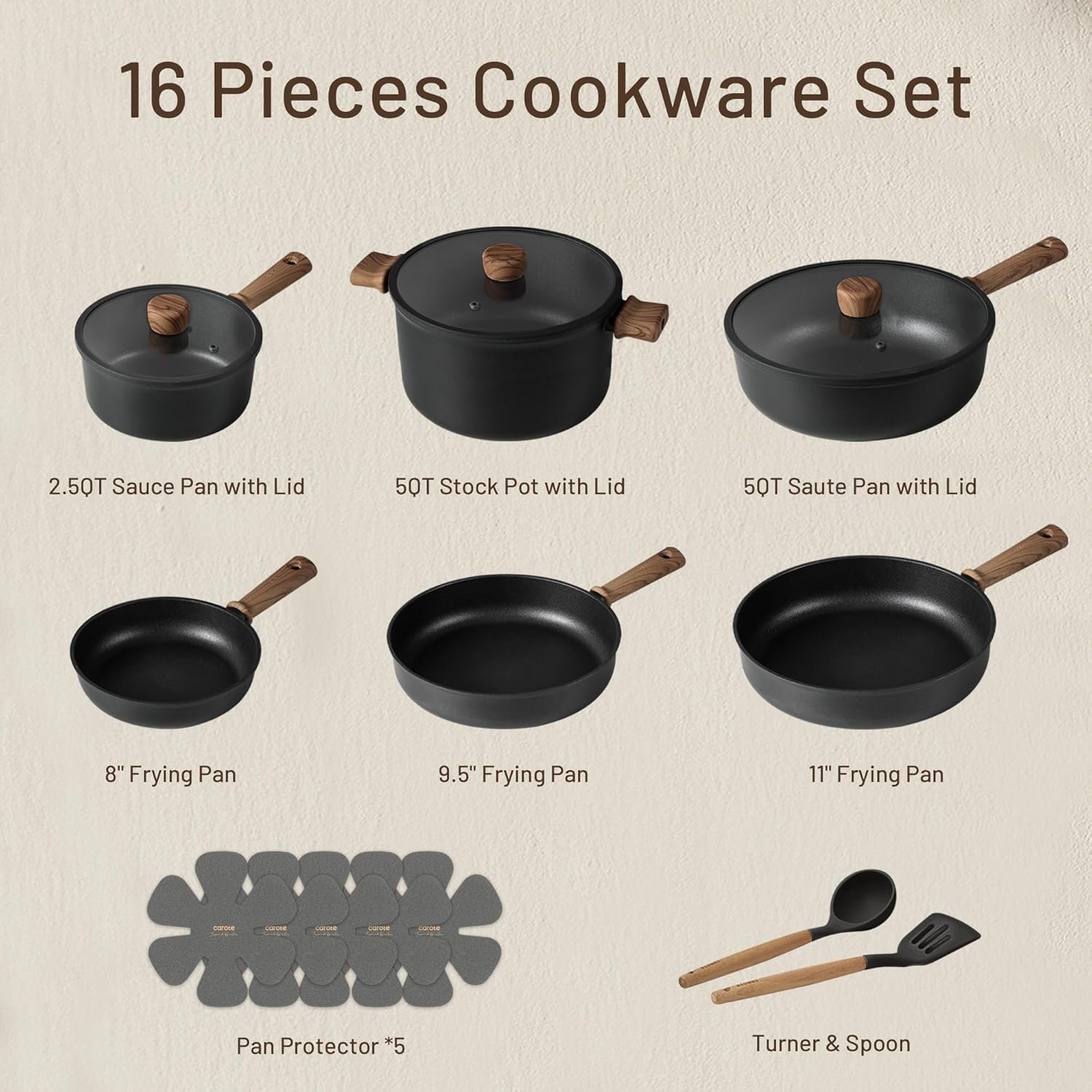 nonstick cookware set induction compatible
