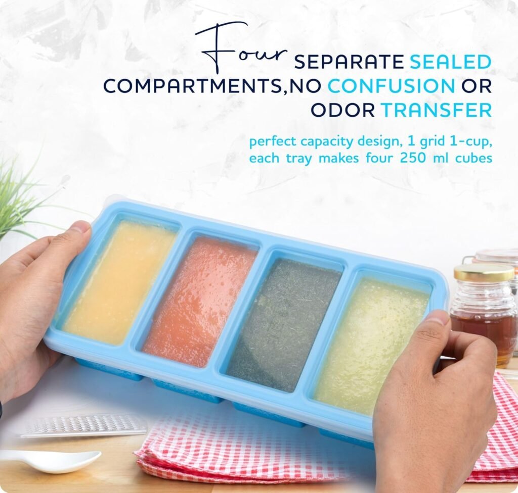 silicone freezer trays 1 cup portions