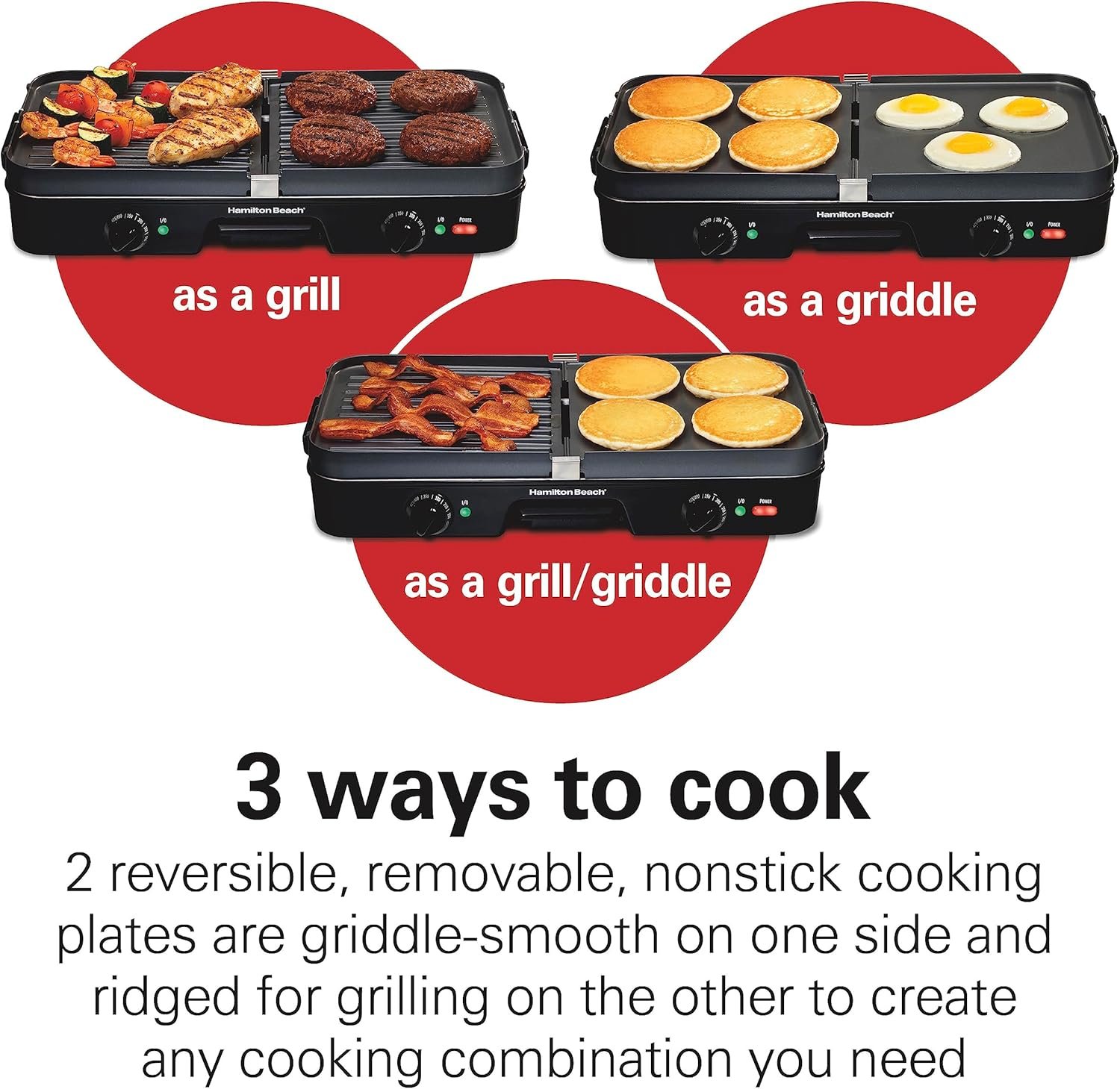 electric indoor grill griddle combo