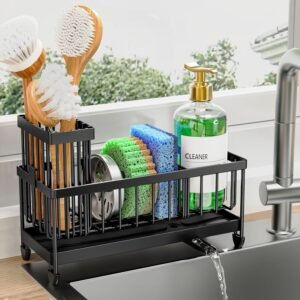 kitchen sink caddy organizer stainless steel