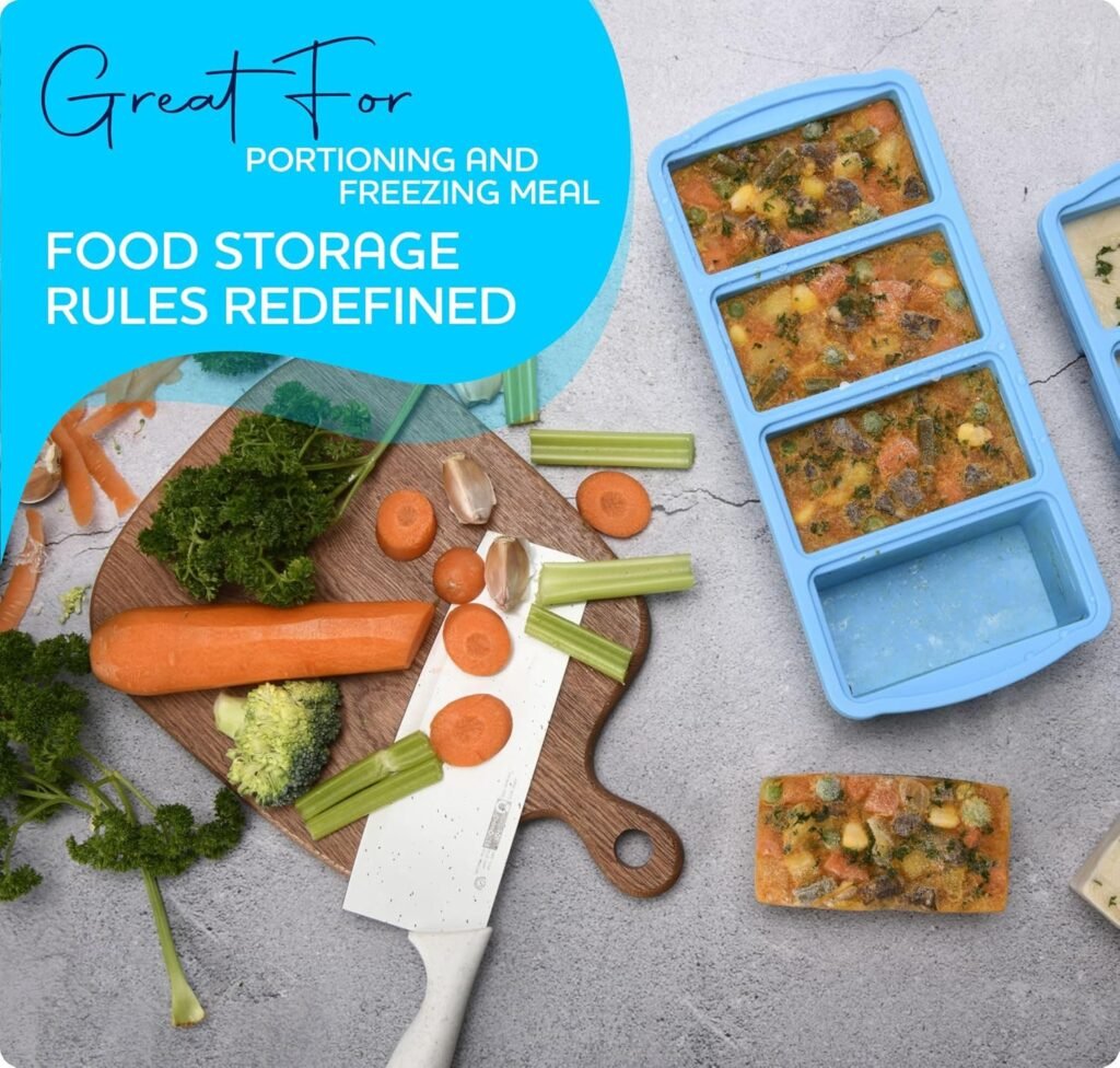 silicone freezer trays 1 cup portions