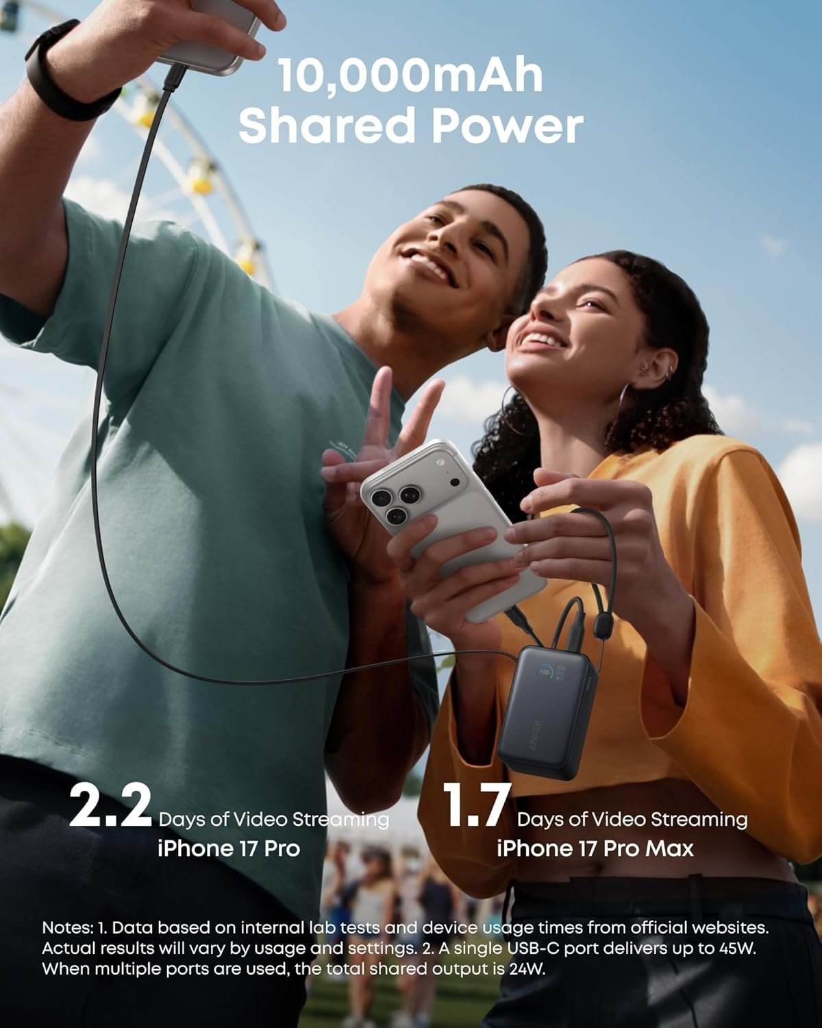 portable charger retractable cable